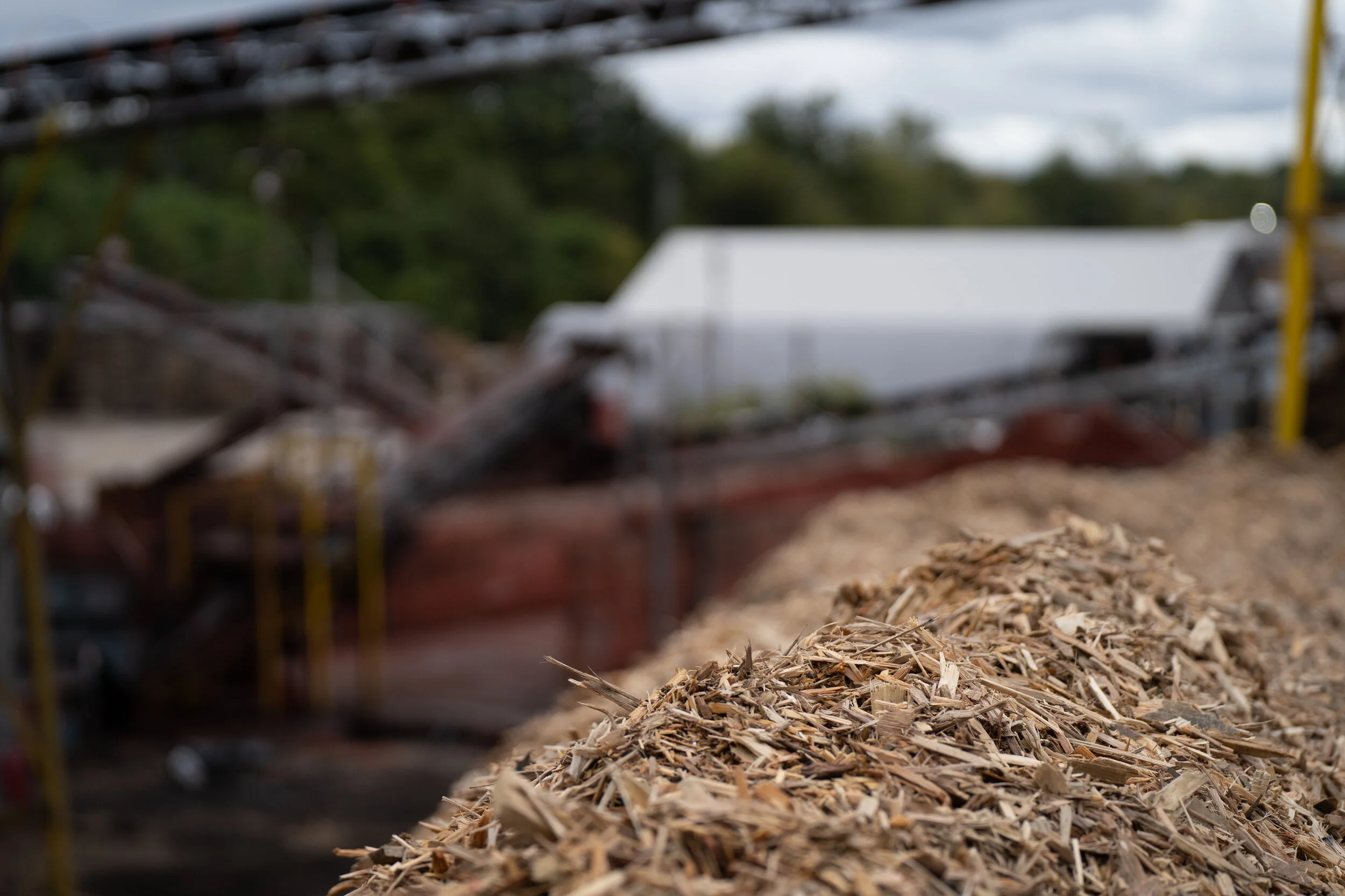 Undyed mulch mound at Tri County Pallet